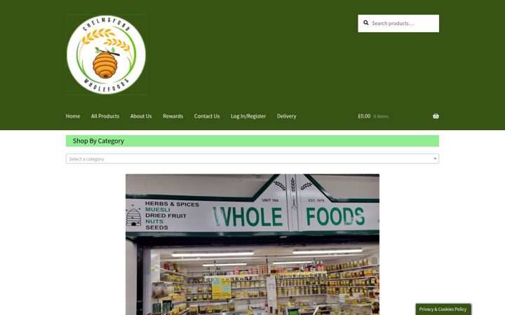 Screenshot di chelmsfordwholefoods.co.uk