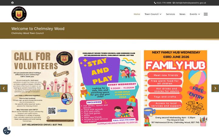 Screenshot di chelmsleywood-tc.gov.uk