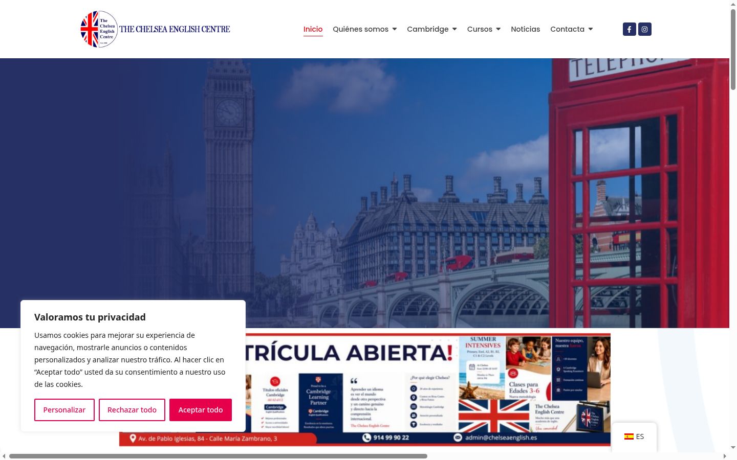 Screenshot del banner di consenso mostrato prima di qualsiasi interazione