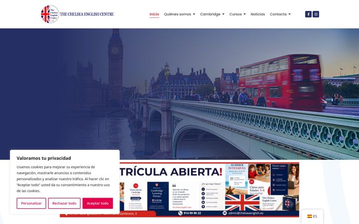 Snímek obrazovky chelseaenglish.es