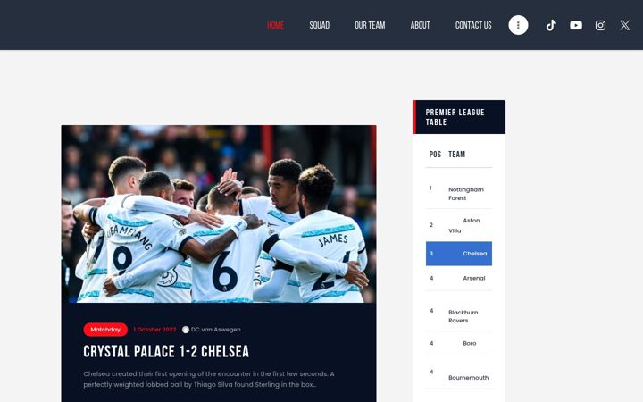 Screenshot van chelseafantv.co.za