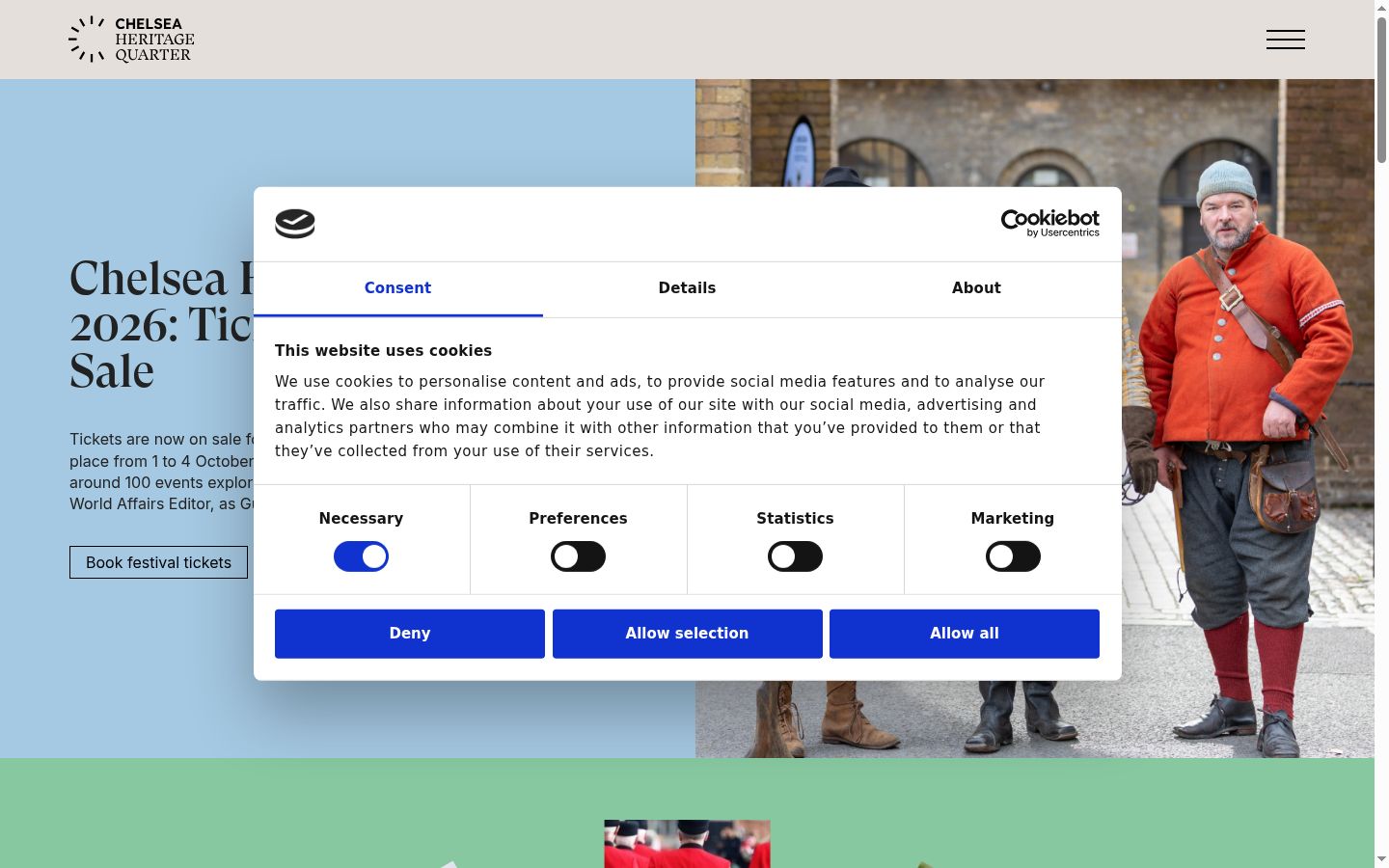 Screenshot of the consent banner shown before any interaction