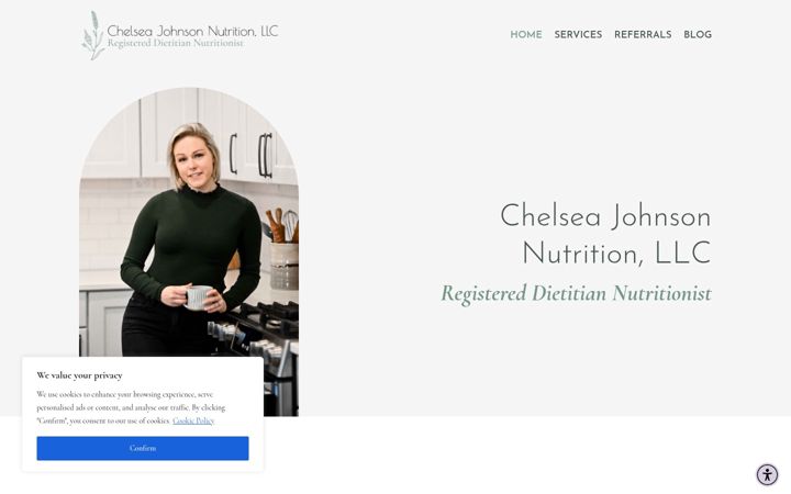 Screenshot of chelseajnutrition.com