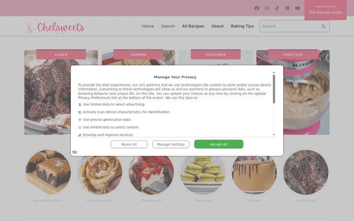 Screenshot of chelsweets.com