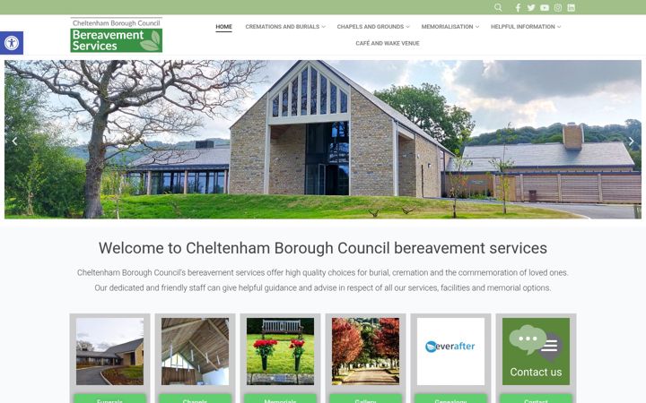 Captură de ecran a cheltenhambereavement.co.uk