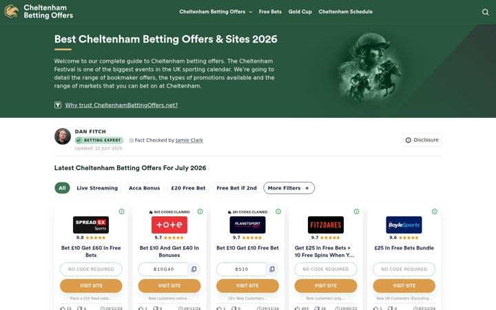Screenshot di cheltenhambettingoffers.net