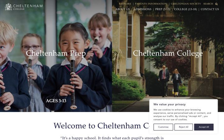 Screenshot von cheltenhamcollege.org