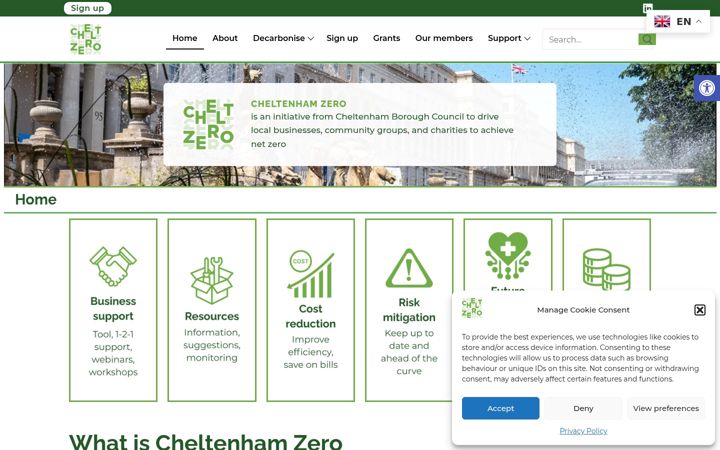 Screenshot von cheltenhamzero.org
