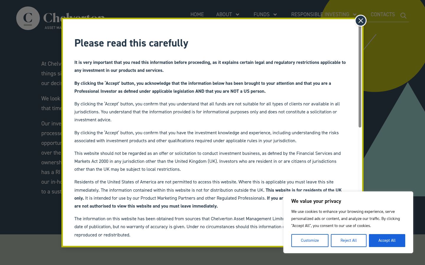 Screenshot of the consent banner shown before any interaction