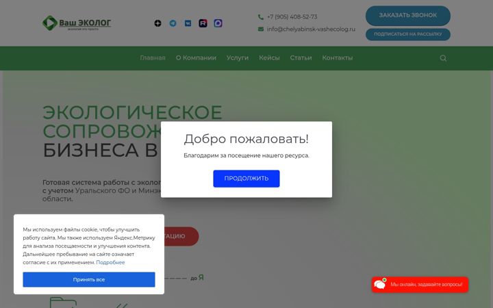 Screenshot ta' chelyabinsk-vashecolog.ru