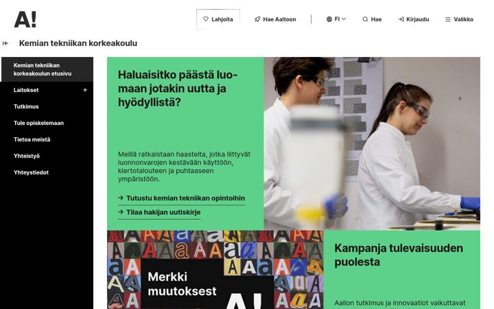 Screenshot di chem.aalto.fi