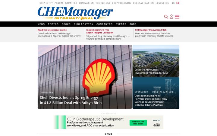Screenshot of chemanager-online.com