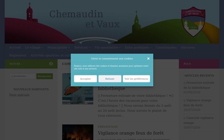 Snímek obrazovky chemaudin-et-vaux.fr