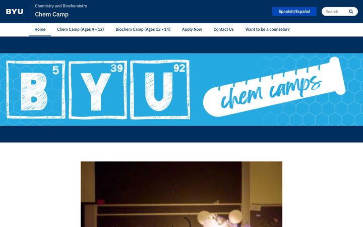 Screenshot von chemcamp.byu.edu