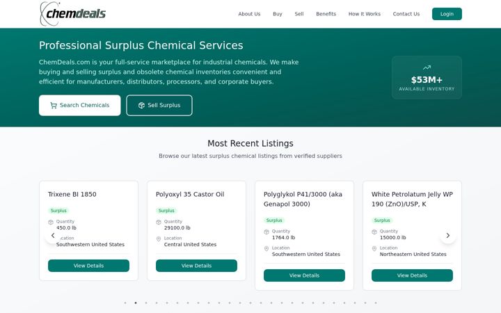 Screenshot of chemdeals.com