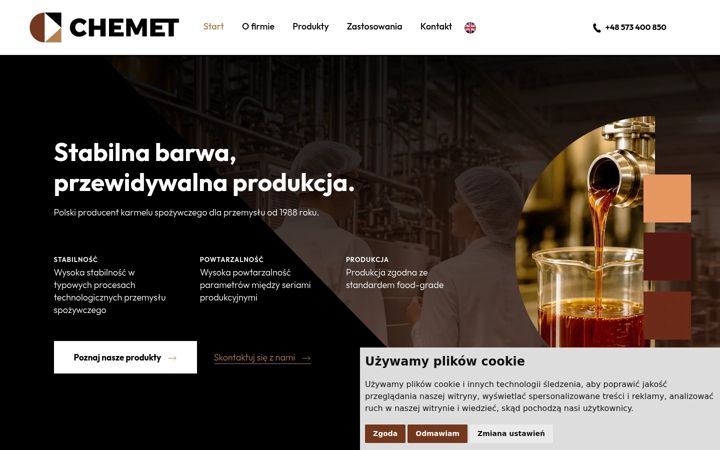 Skjámynd af chemet.pl