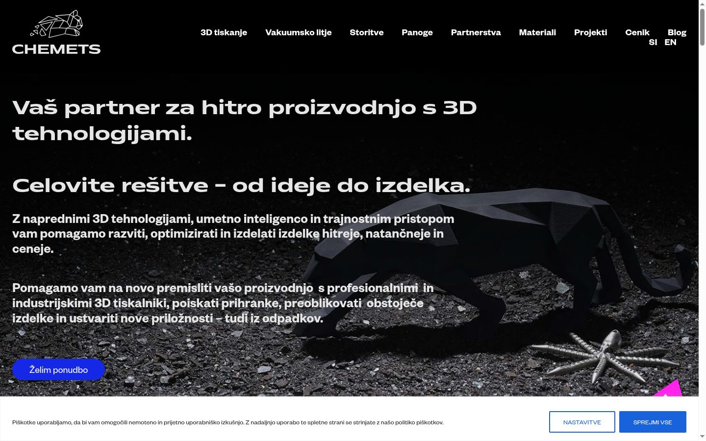 Screenshot del banner di consenso mostrato prima di qualsiasi interazione