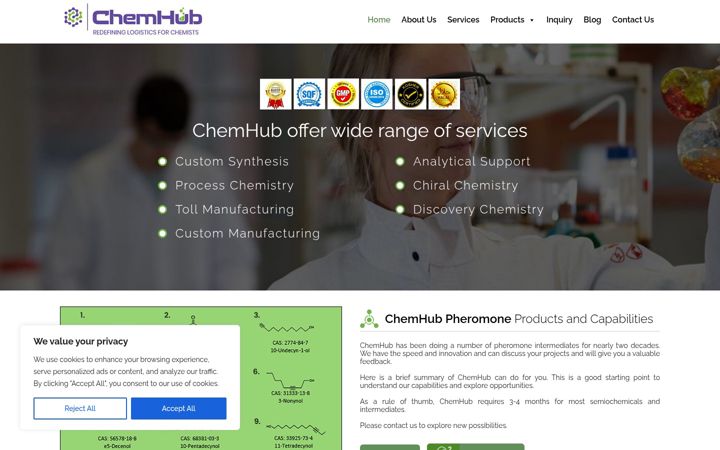 Screenshot of chemhub.com