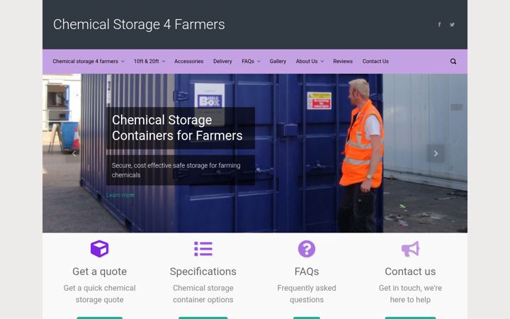 Screenshot ta' chemicalstorage4farmers.co.uk