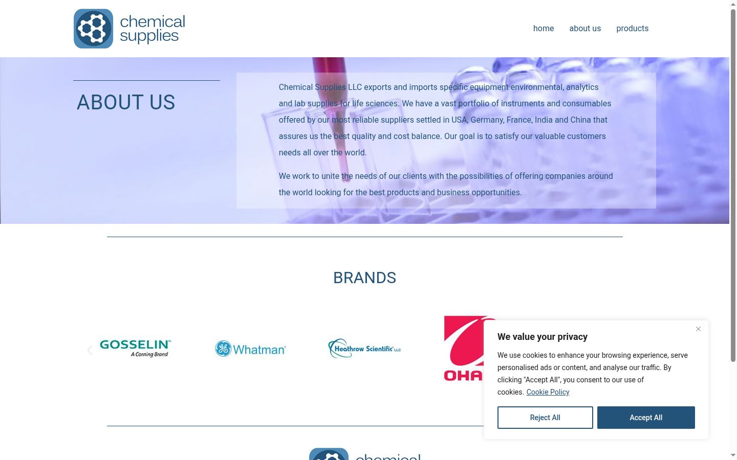Screenshot of the consent banner shown before any interaction