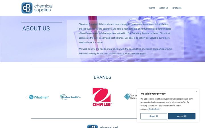 Screenshot of chemicalsuppliesllc.com