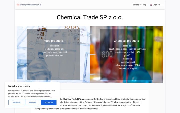 Screenshot ta' chemicaltrade.pl