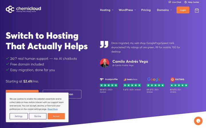 Screenshot of chemicloud.com