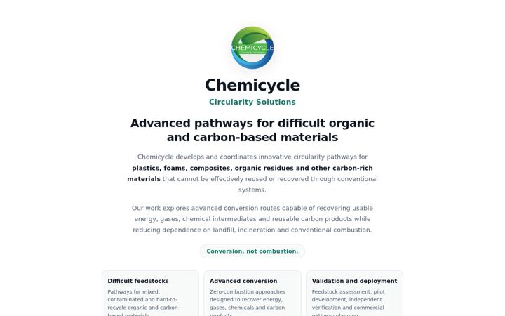 Screenshot of chemicycle.com