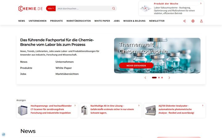 Screenshot of chemie.de