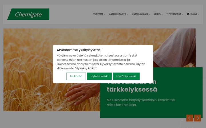 Screenshot di chemigate.fi