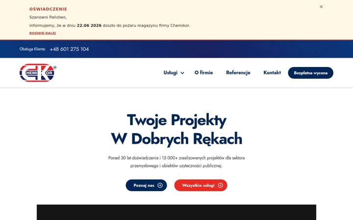 Screenshot ta' chemikor.pl