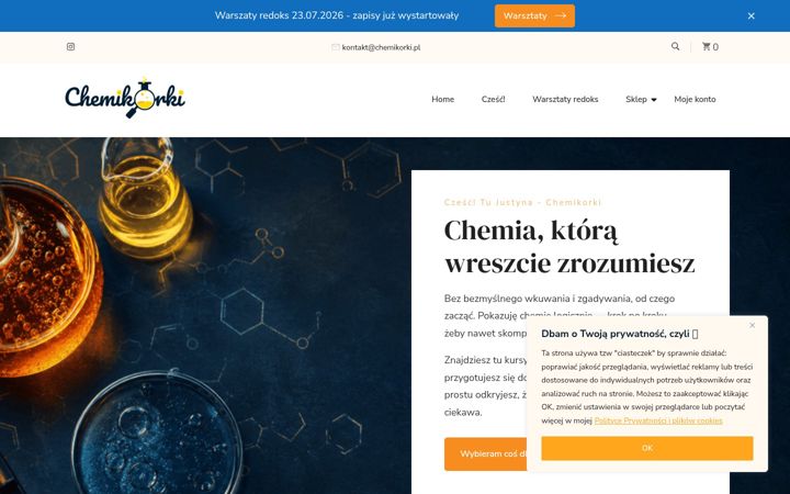 Screenshot ta' chemikorki.pl
