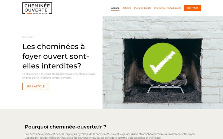 Screenshot of cheminee-ouverte.fr