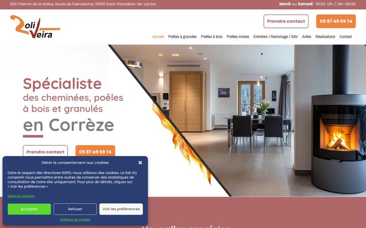 Screenshot of cheminees-2oliveira.fr