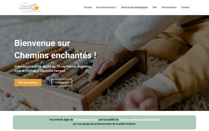 Ekrano kopija chemins-enchantes.fr