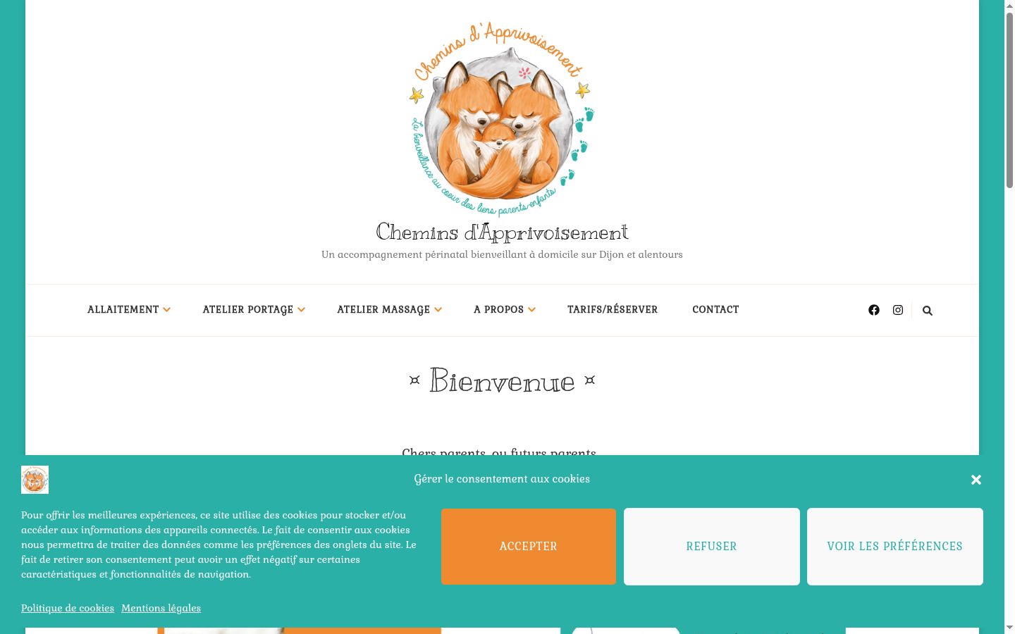 Screenshot del banner di consenso mostrato prima di qualsiasi interazione