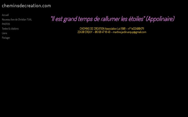 Screenshot of cheminsdecreation.com