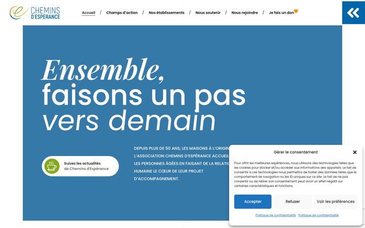 Screenshot von cheminsdesperance.org
