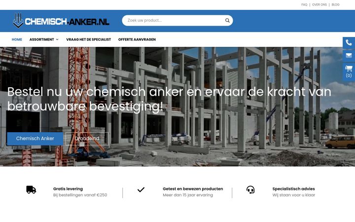 Kuvakaappaus sivustosta chemisch-anker.nl