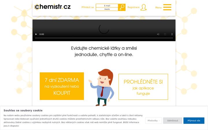 Posnetek zaslona chemistr.cz