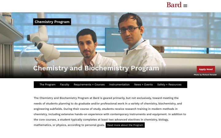 Screenshot of chemistry.bard.edu