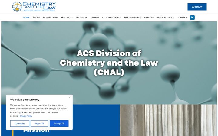 Screenshot von chemistryandthelaw.org