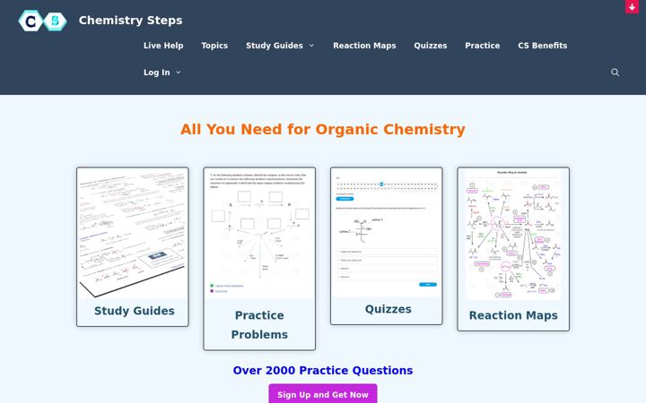 Screenshot of chemistrysteps.com