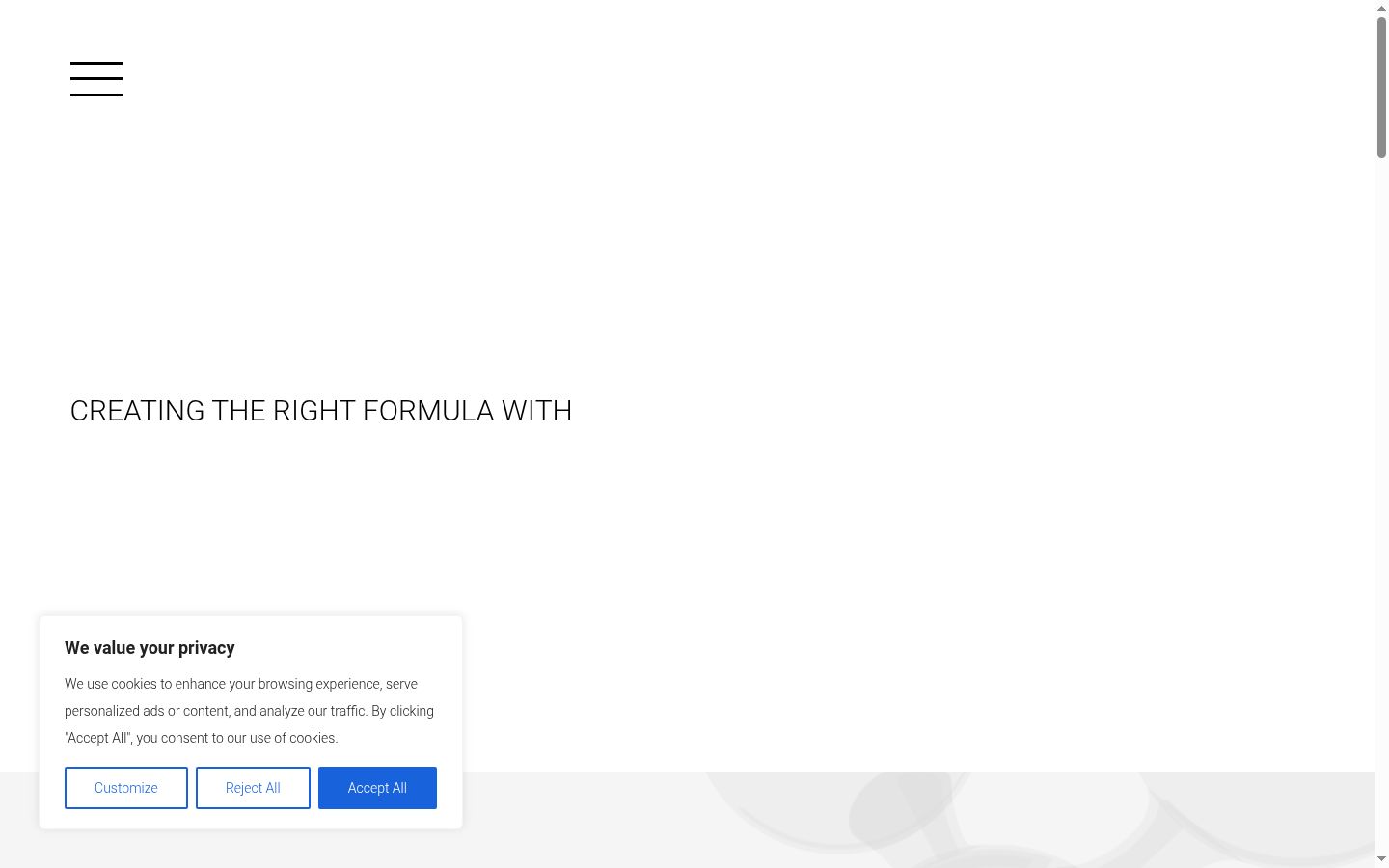 Screenshot of the consent banner shown before any interaction