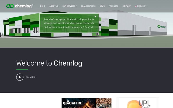 Screenshot van chemlog.hr