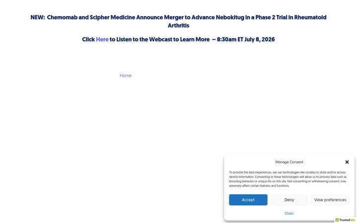 Screenshot of chemomab.com