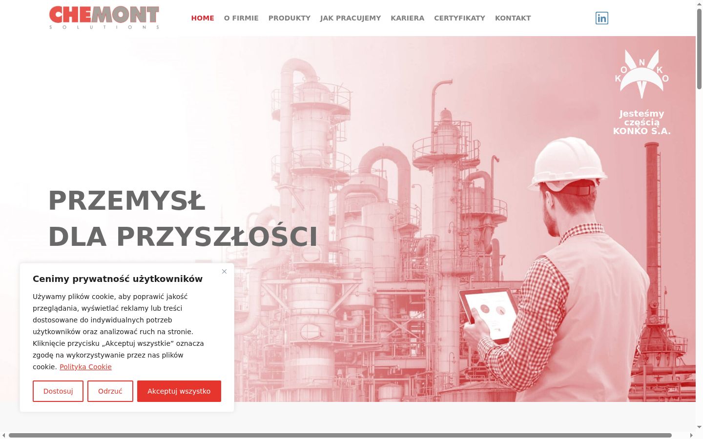 Zrzut ekranu banera zgody wyświetlanego przed jakąkolwiek interakcją