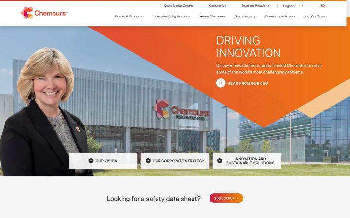 Screenshot of chemours.com