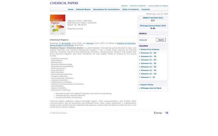 Screenshot of chempap.org