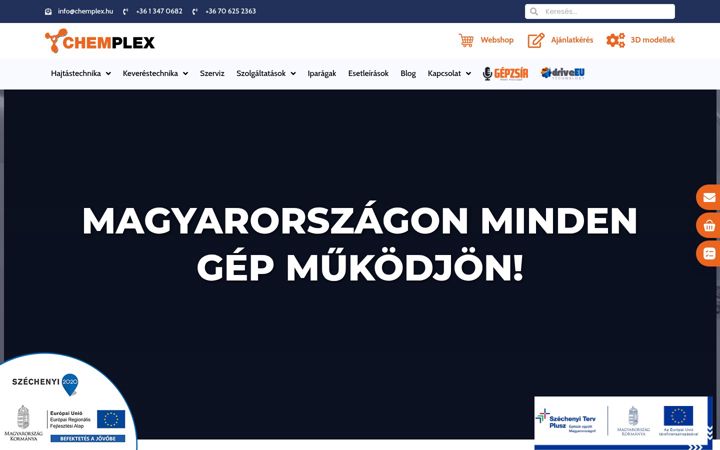 Screenshot ta' chemplex.hu